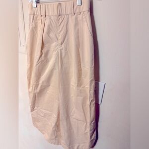 Mare Mare -Anthropologie Cream Wide, Cropped Pants Split Hem